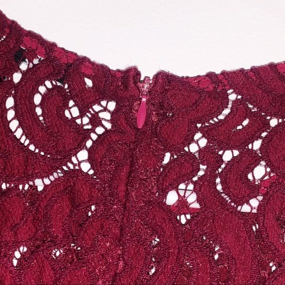 Haute Monde Sheer Floral Red Blouse Large - Picture 3 of 4